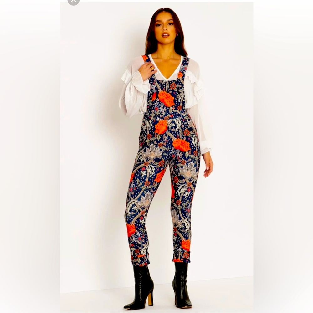 Blackmilk Morris blue and orange overalls size large